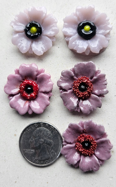 COE 96 Fused Glass Flowers (Poppy) for Your Fused Glass Projects 25mm Packs of 5
