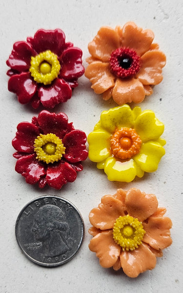 COE 96 Fused Glass Flowers (Poppy) for Your Fused Glass Projects 25mm Packs of 5