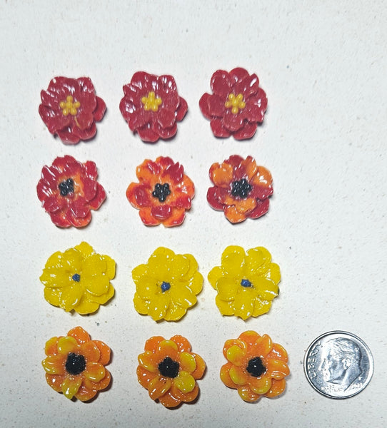 COE 96 Pre Fused Glass Flowers - Beautiful Little Flower Blossom Assortments (12)