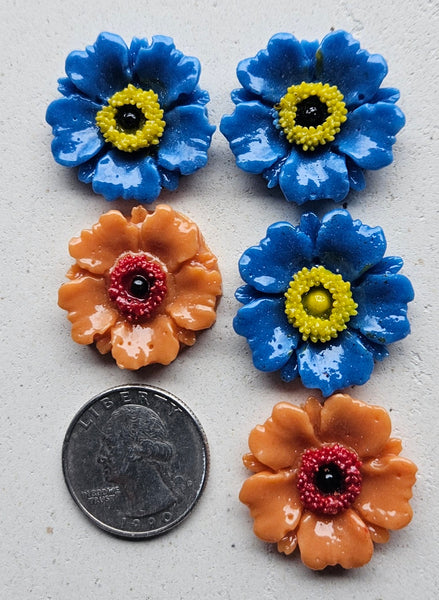 COE 96 Fused Glass Flowers (Poppy) for Your Fused Glass Projects 25mm Packs of 5