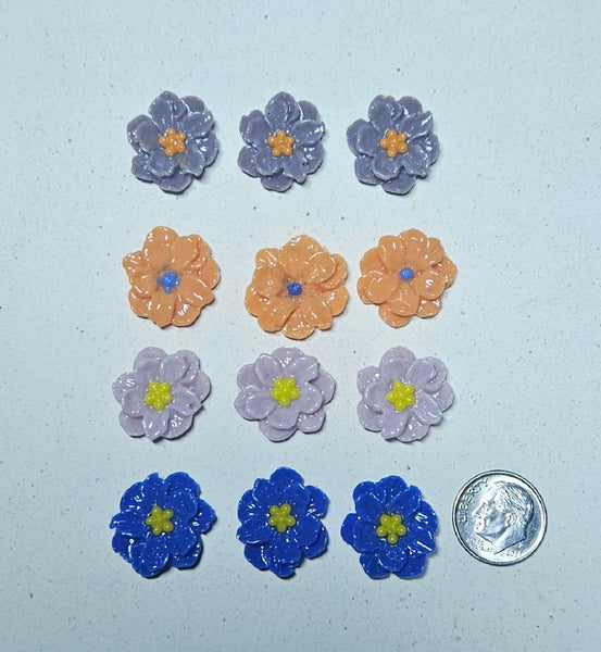 COE 96 Pre Fused Glass Flowers - Beautiful Little Flower Blossom Assortments (12)