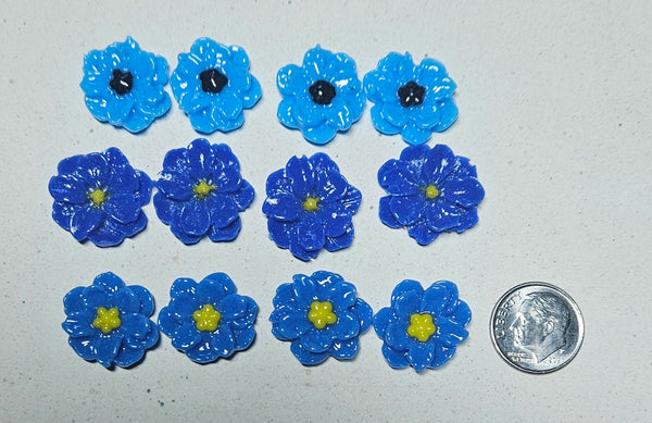 COE 96 Pre Fused Glass Flowers - Beautiful Little Flower Blossom Assortments (12)