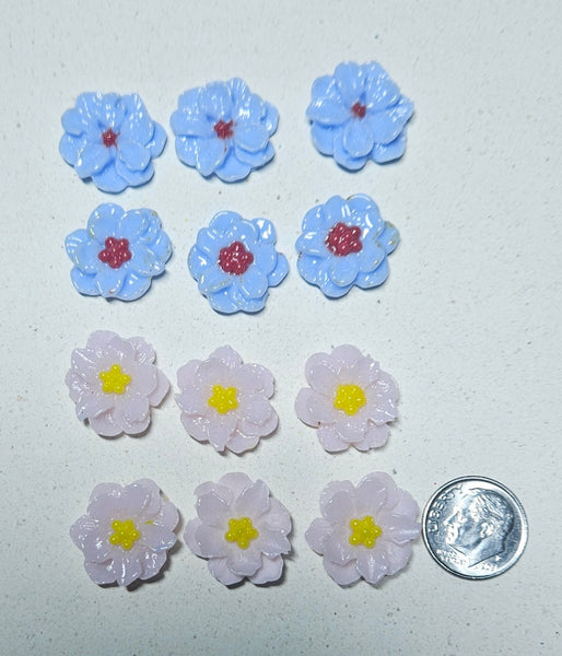 COE 96 Pre Fused Glass Flowers - Beautiful Little Flower Blossom Assortments (12)