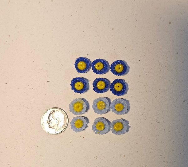 COE 96 Fusible Small Glass Flower Assortment (under 1/2 inch)