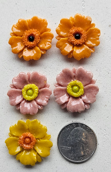 COE 96 Fused Glass Flowers (Poppy) for Your Fused Glass Projects 25mm Packs of 5