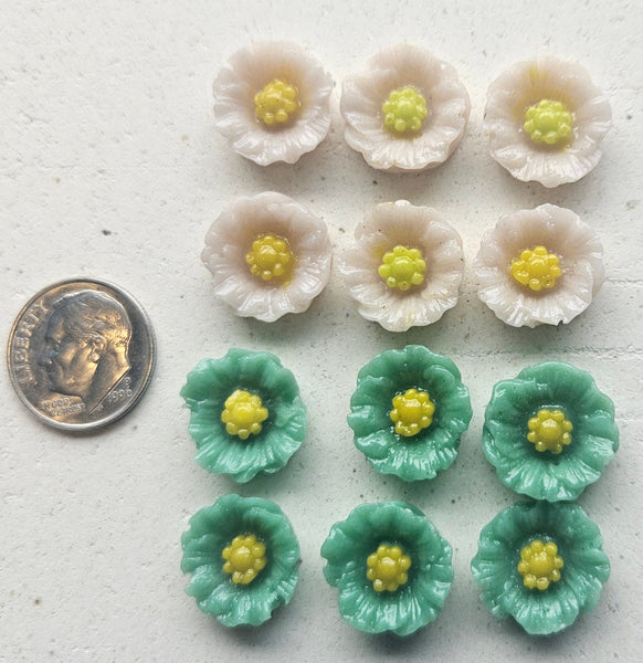 COE 96 Pre Fused Small Glass Flowers Assortments Small Poppy (s) ~1/2 Inch