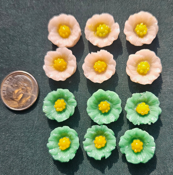 COE 96 Pre Fused Small Glass Flowers Assortments Small Poppy (s) ~1/2 Inch