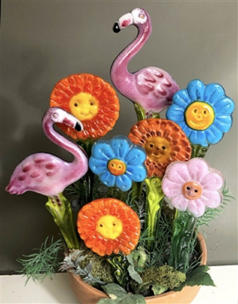 LF203 Zany Zinnias Stakes Mold for Glass Fusing