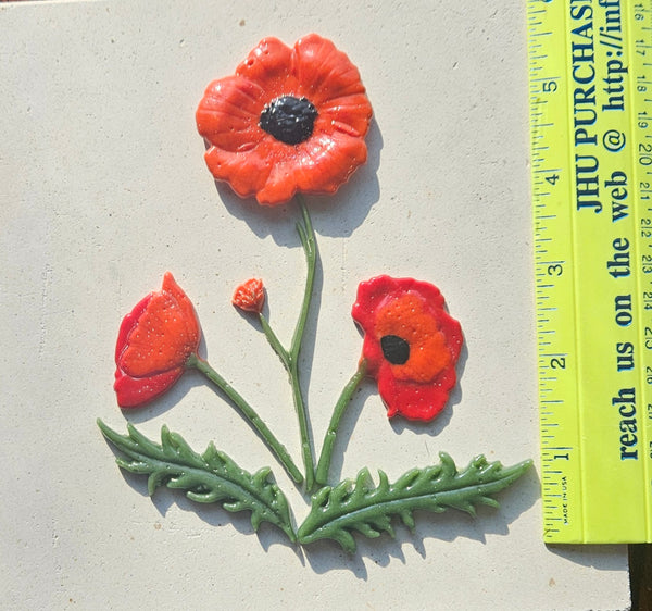 COE 96 Fused Glass Poppy Flowers, Leaves, Stems for your Fused Glass Garden Scene
