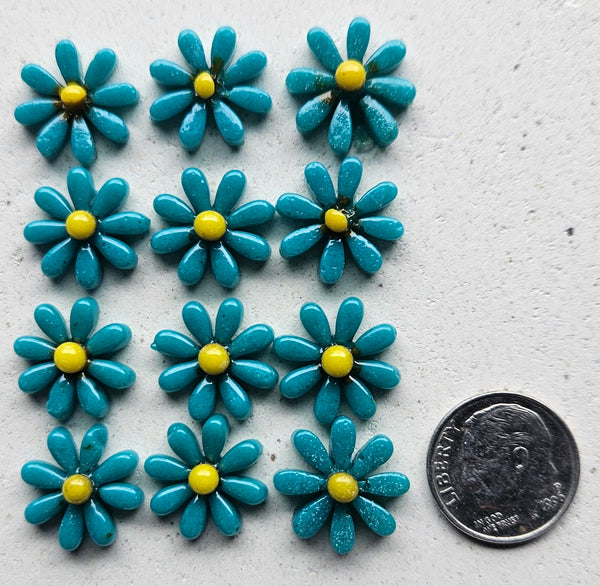 COE 96 Glass Flowers (Daisies) 15mm for Your Fused Glass Projects - Pack of 10