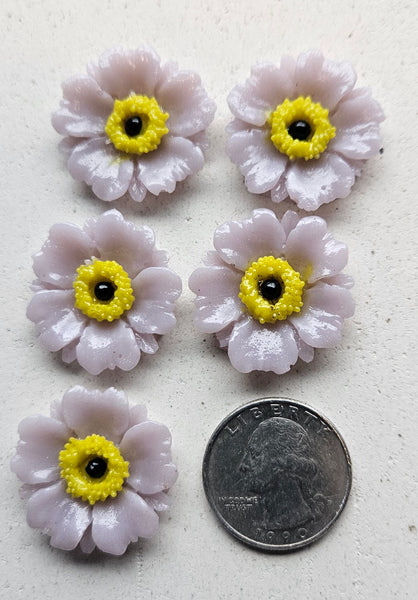 COE 96 Fused Glass Flowers (Poppy) for Your Fused Glass Projects 25mm Packs of 5