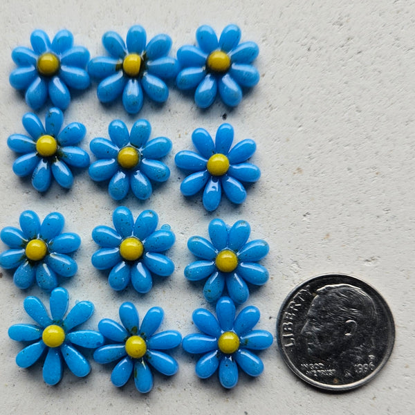 COE 96 Glass Flowers (Daisies) 15mm for Your Fused Glass Projects - Pack of 10