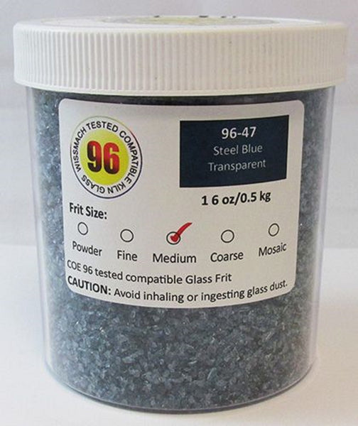 COE 96 - WF9626 - WF9629 - Steel Blue Transparent Frit Wissmach