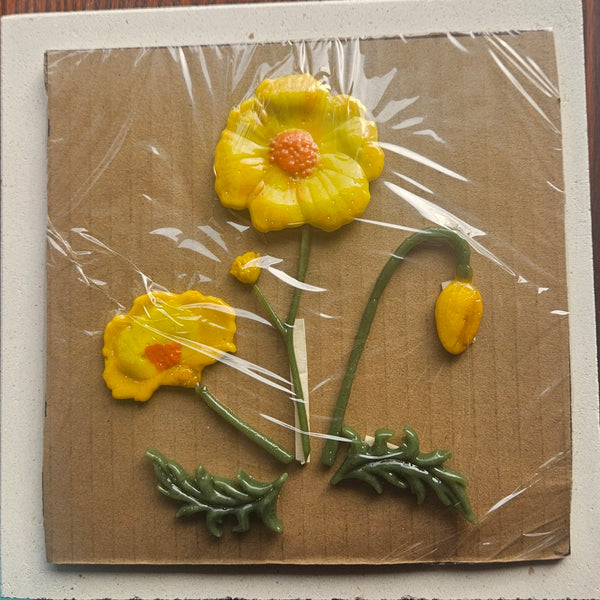 COE 96 Fused Glass Poppy Flowers, Leaves, Stems for your Fused Glass Garden Scene