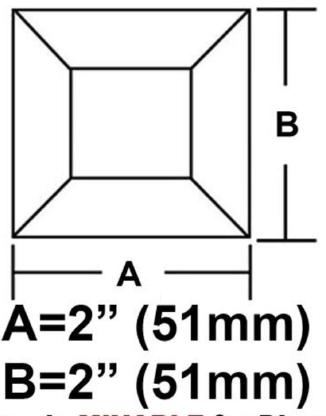 2 Inch Clear Square Glass Bevels