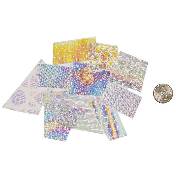 1/2 LB CBS Dichroic Glass Jewelry Scrap Pack Experimental Clear 96 COE