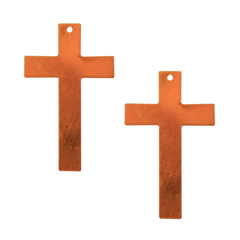 Cross Copper Shape With Hole - 2 Pack for Enameling