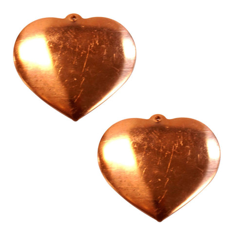 Domed Heart Copper Shape With Tab - 2 Pack for Enameling