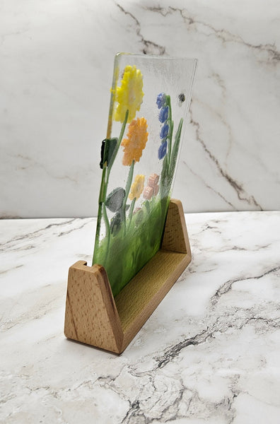 Handmade Fused Art Glass Flower Garden