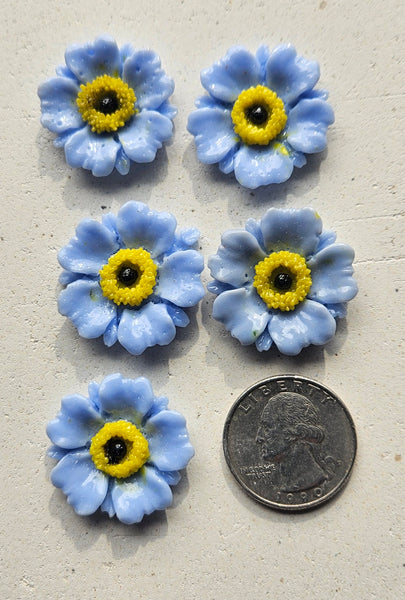 COE 96 Fused Glass Flowers (Poppy) for Your Fused Glass Projects 25mm Packs of 5
