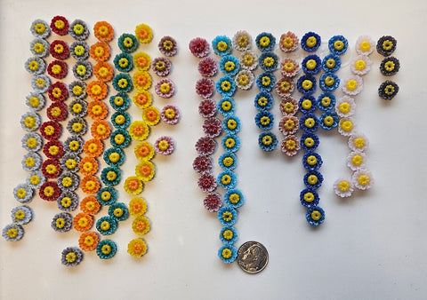 COE 96 Fusible Small Glass Flower Assortment (under 1/2 inch)