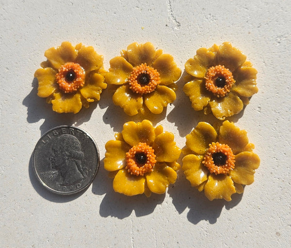 COE 96 Fused Glass Flowers (Poppy) for Your Fused Glass Projects 25mm Packs of 5