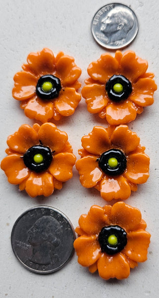 COE 96 Fused Glass Flowers (Poppy) for Your Fused Glass Projects 25mm Packs of 5