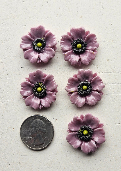 COE 96 Fused Glass Flowers (Poppy) for Your Fused Glass Projects 25mm Packs of 5