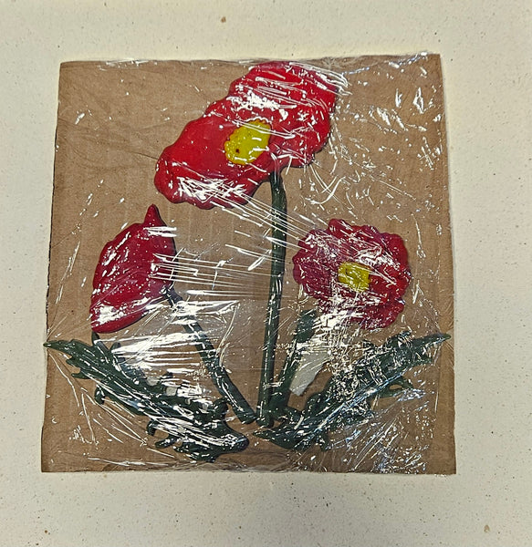 COE 96 Fused Glass Poppy Flowers, Leaves, Stems for your Fused Glass Garden Scene