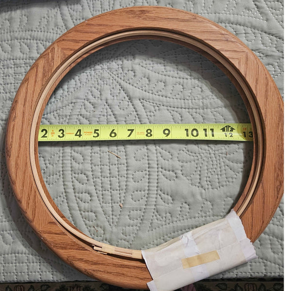 Round Solid Oak Stained Glass Panel Frame