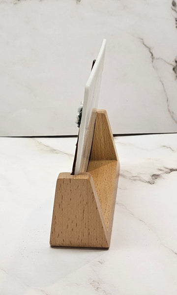 Handmade Fused Art Glass Cardinals Among Flowers Scene