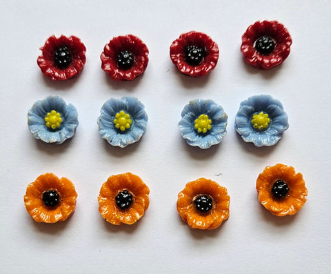 COE 96 Fusible Glass Flower Assortments (Small Poppies)