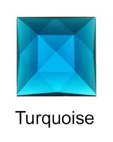 30mm Square Faceted -  Turquoise