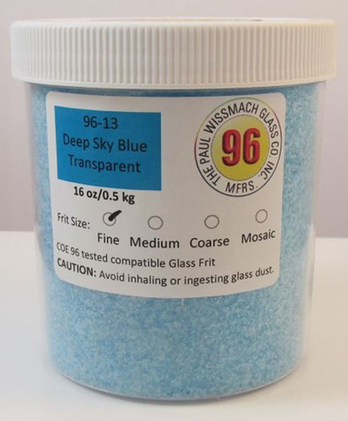 COE 96 - WF9536 - WF9538 - Deep Sky Blue Transparent Frit Wissmach