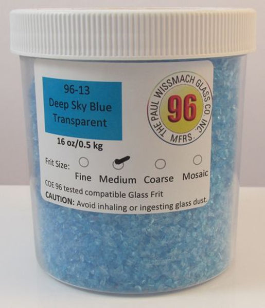 COE 96 - WF9536 - WF9538 - Deep Sky Blue Transparent Frit Wissmach