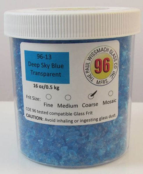COE 96 - WF9536 - WF9538 - Deep Sky Blue Transparent Frit Wissmach