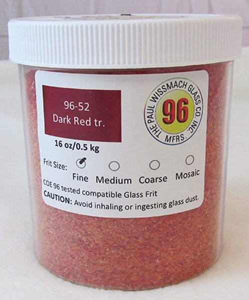 COE 96 - WF9593 - WF9595 - Dark Red Transparent Frit Wissmach