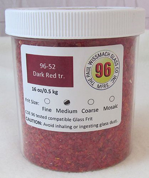 COE 96 - WF9593 - WF9595 - Dark Red Transparent Frit Wissmach