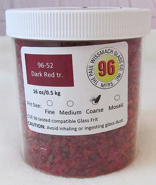 COE 96 - WF9593 - WF9595 - Dark Red Transparent Frit Wissmach