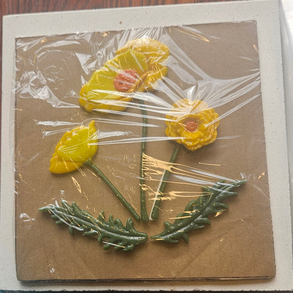 COE 96 Fused Glass Poppy Flowers, Leaves, Stems for your Fused Glass Garden Scene