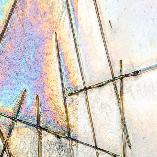 BU4400.31 - Bullseye Black Chopstix Clear Collage 8 x 10 Double-rolled Iridescent - COE 90