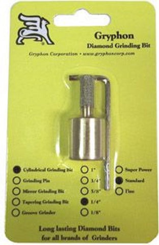 Gryphon 1/4 Inch Diamond Coated Standard Grit Grinder Bit