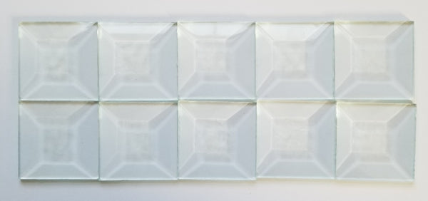 1.5 Clear Glue Chip Texture Square Bevels Pack of 10