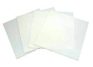 90 COE - 6 inch White Glass Squares - 4 Pack