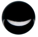 Black Round Glass Jewels Flat Foil Backed, 9mm, pack of 12