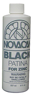 Novacan Black Patina For Zinc 8oz