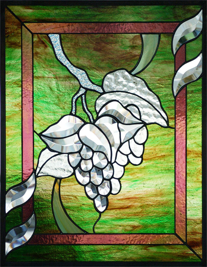 Stained Glass Supplies - Clear Glass Grapes Bevel Cluster - The Avenue  Stained Glass