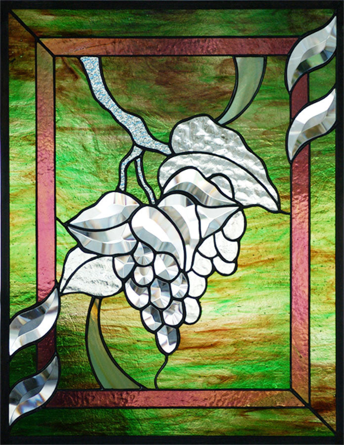 Stained Glass Supplies - Clear Glass Grapes Bevel Cluster - The