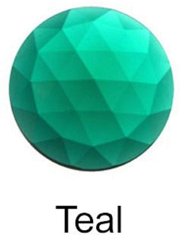 25mm Round Teal Faceted Glass Jewel Flat Back