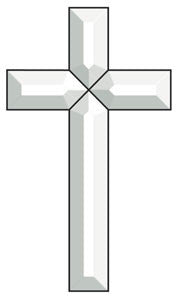 Exquisite Cluster Large Clear Beveled Glass Cross EC150